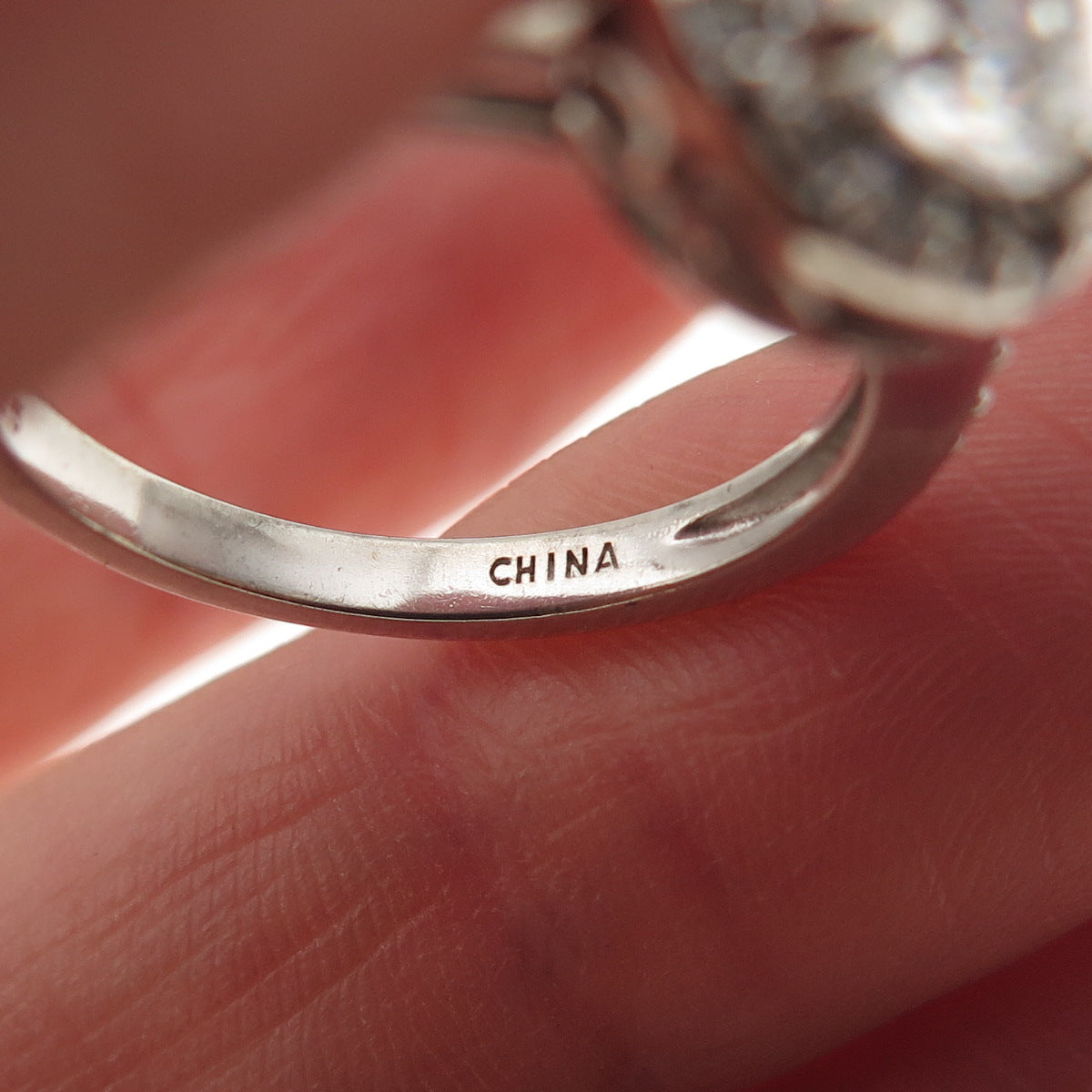 925 Sterling Silver Round-Cut C Z Engagement Ring Size 7