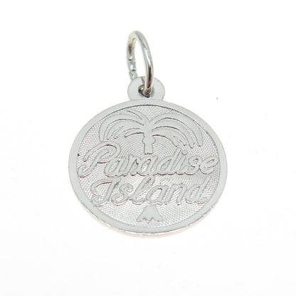 REMBRANDT RJL 925 Sterling Silver Vintage Paradise Island Round Charm Pendant