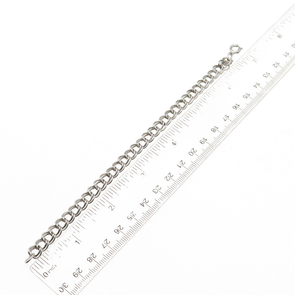 B.A. Ballou 925 Sterling Silver Vintage Double Curb Link Bracelet 7"