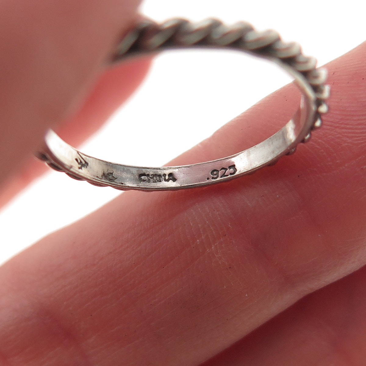 Silpada 925 Sterling Silver Vintage Ribbed Stackable Band Ring Size 7.75