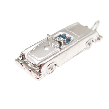 AE Art's Elegance 925 Sterling Vintage Enamel Convertible Car Movable 3D Pendant