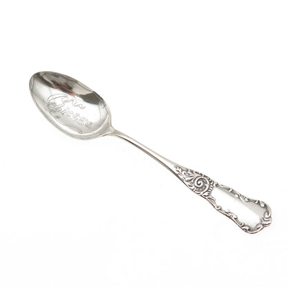 925 Sterling Silver Antique Art Deco Chicago States & Cities Coffee Spoon