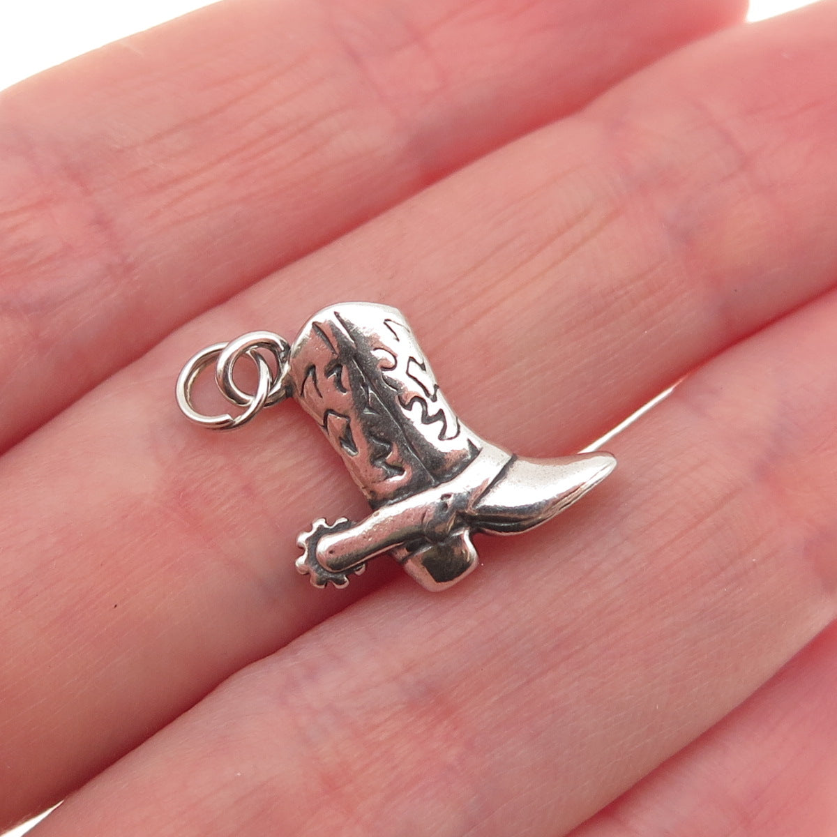 Carolyn Pollack 925 Sterling Silver Vintage Cowboy Shoe Mini Charm Pendant