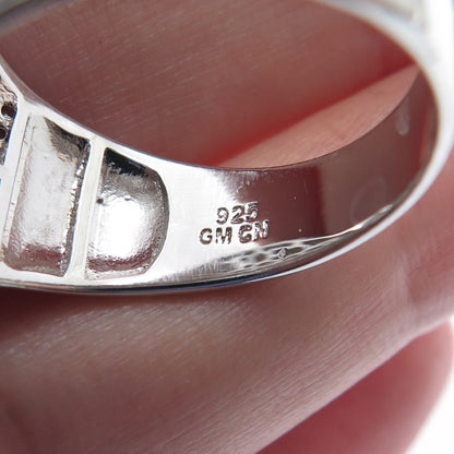 925 Sterling Silver Round-Cut Shaped C Z Sparkle Domed Ring Size 12.5