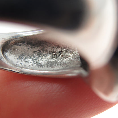 925 Sterling Silver Round-Cut Black & White C Z Heart Ring Size 6.5