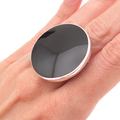 CW Sellors 925 Sterling Silver Sheffield 2011 Real Black Onyx Ring Size 9.5