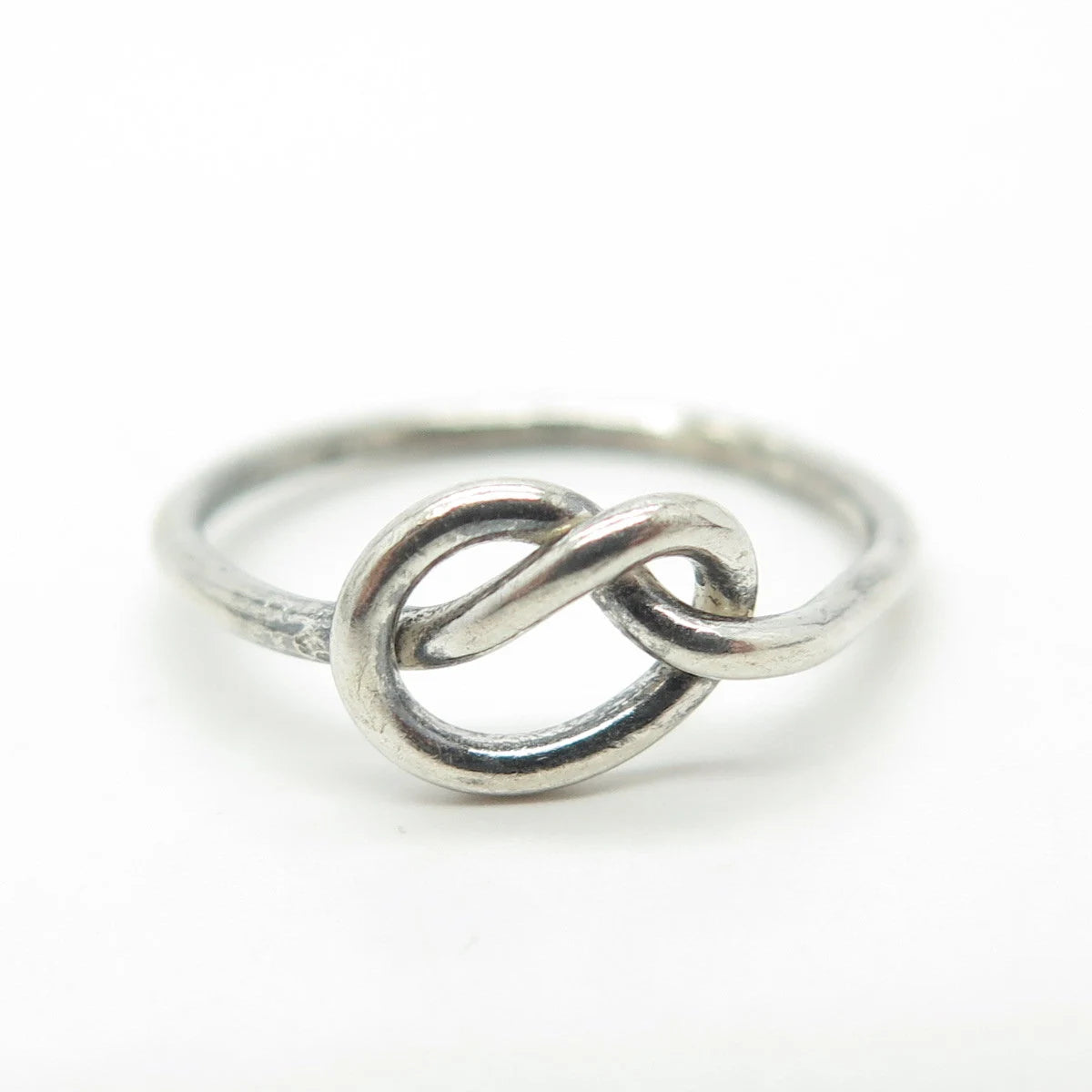 925 Sterling Silver Vintage Heart Knot Ring Size 5