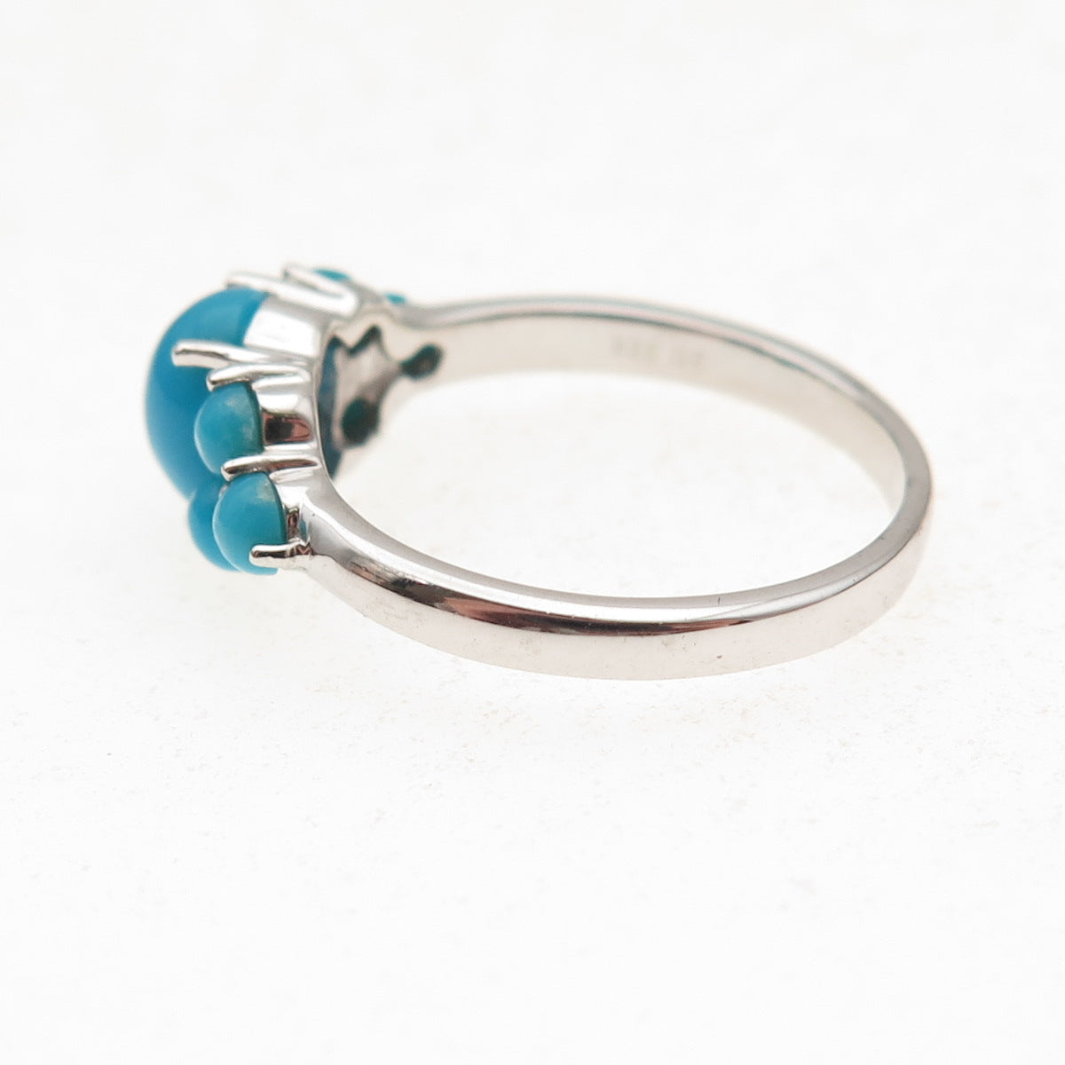 925 Sterling Silver Vintage Real Sleeping Beauty Turquoise Ring Size 8