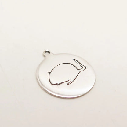 925 Sterling Silver USA Two In Town Mouse Charm Pendant