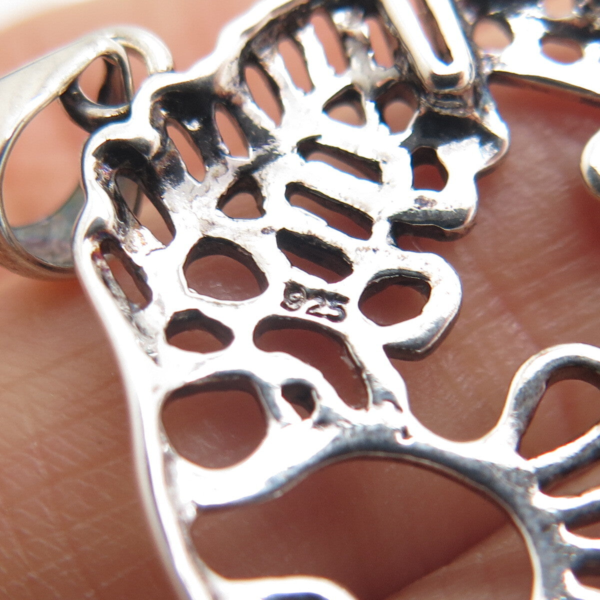 925 Sterling Silver Vintage Fish Charm Pendant