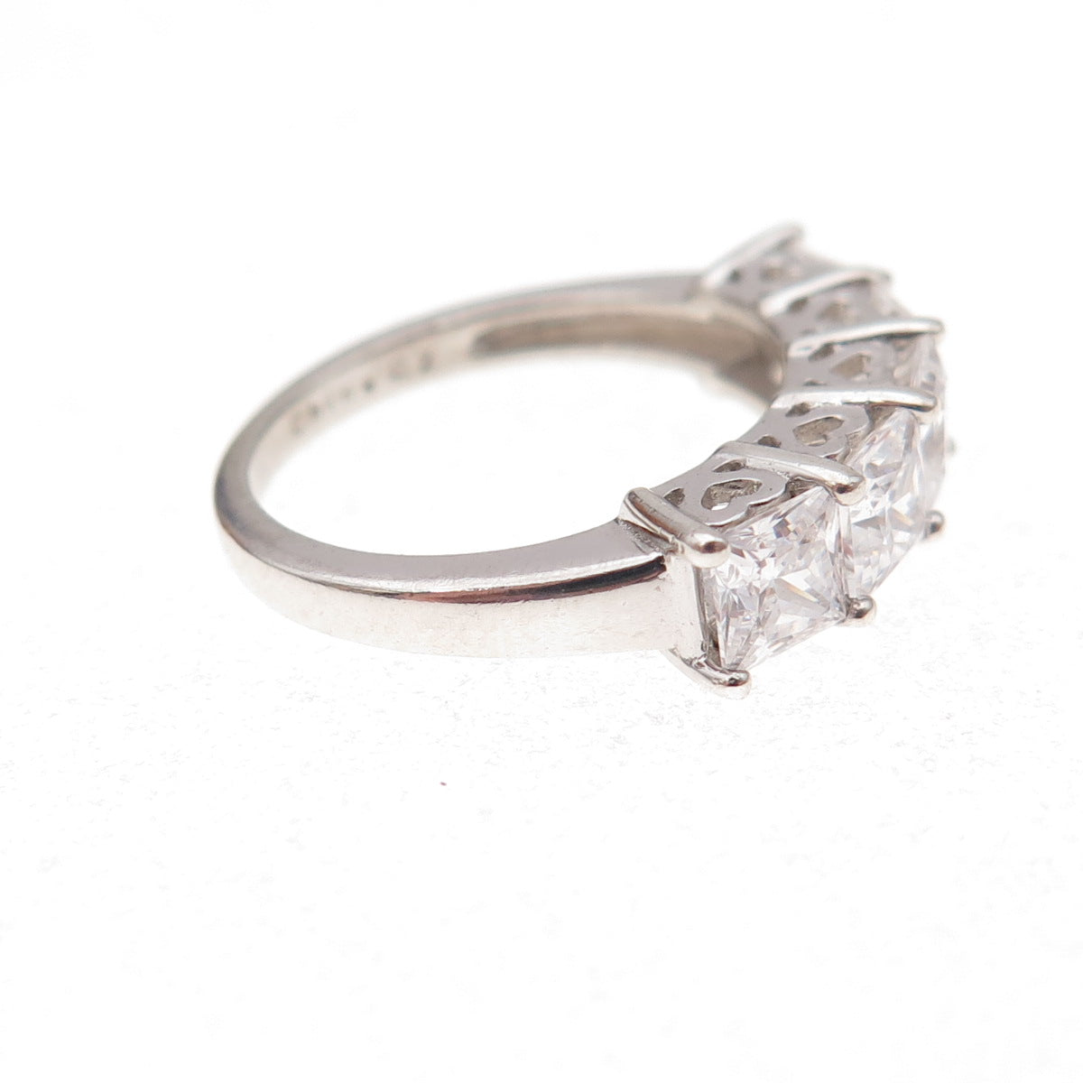 Colleen Lopez 925 Sterling Silver Princess-Cut C Z Ring Size 4.25