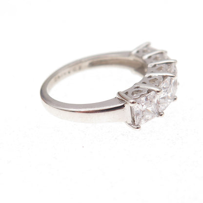 Colleen Lopez 925 Sterling Silver Princess-Cut C Z Ring Size 4.25