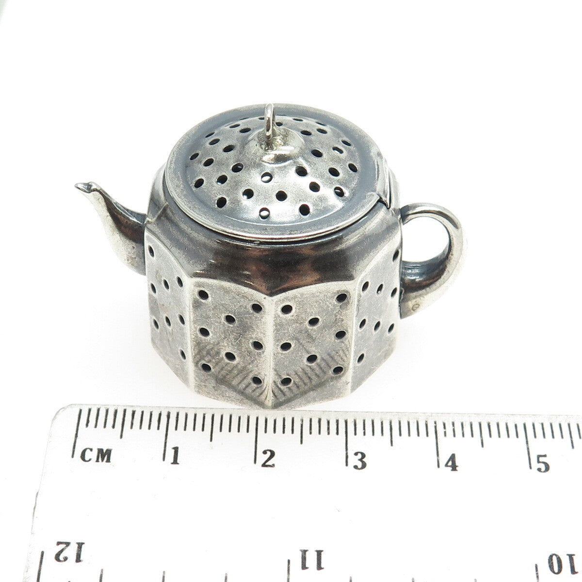 AMCRAFT Attleboro Mass 925 Sterling Silver Antique Teapot Tea Diffuser Strainer