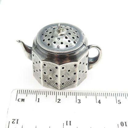 AMCRAFT Attleboro Mass 925 Sterling Silver Antique Teapot Tea Diffuser Strainer
