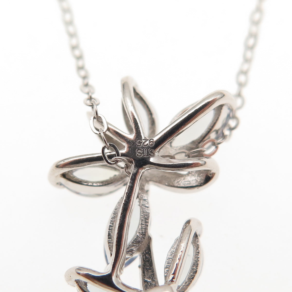 Chuck Clemency 925 Sterling Silver Real Tanzanite Butterfly Chain Necklace 20"