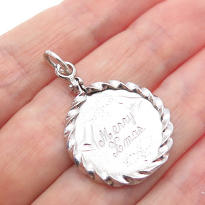SPENCER 925 Sterling Silver Vintage Merry Christmas Charm Pendant