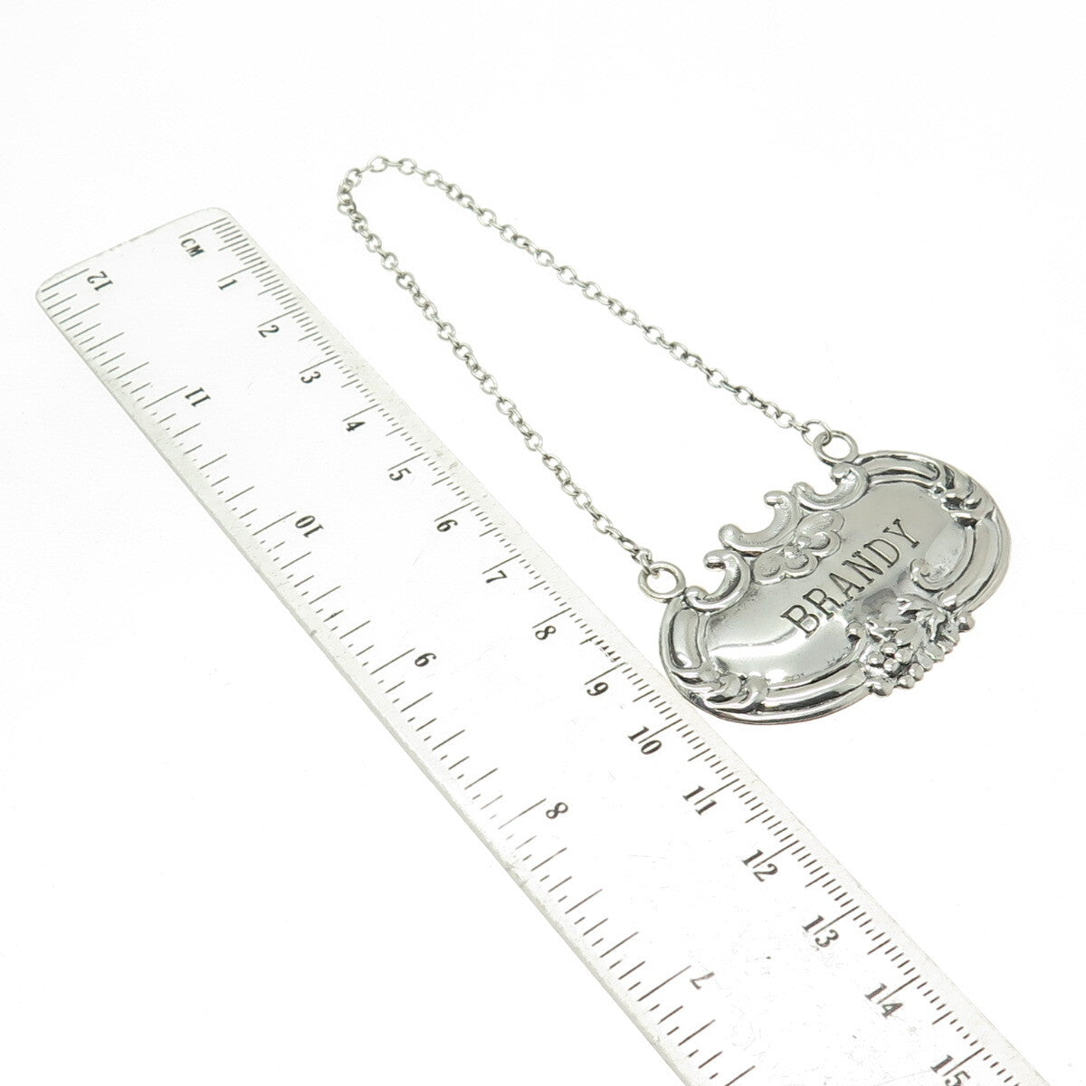WALLACE 925 Sterling Silver Antique Art Deco "Brandy" Bottle Tag