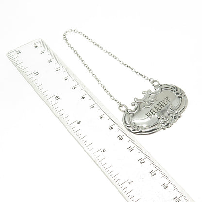 WALLACE 925 Sterling Silver Antique Art Deco "Brandy" Bottle Tag