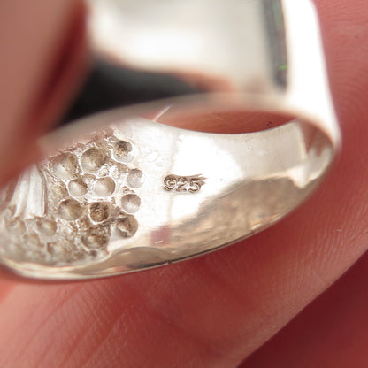 925 Sterling Silver Vintage Round-Cut C Z Modernist Oxidized Ring Size 6.25