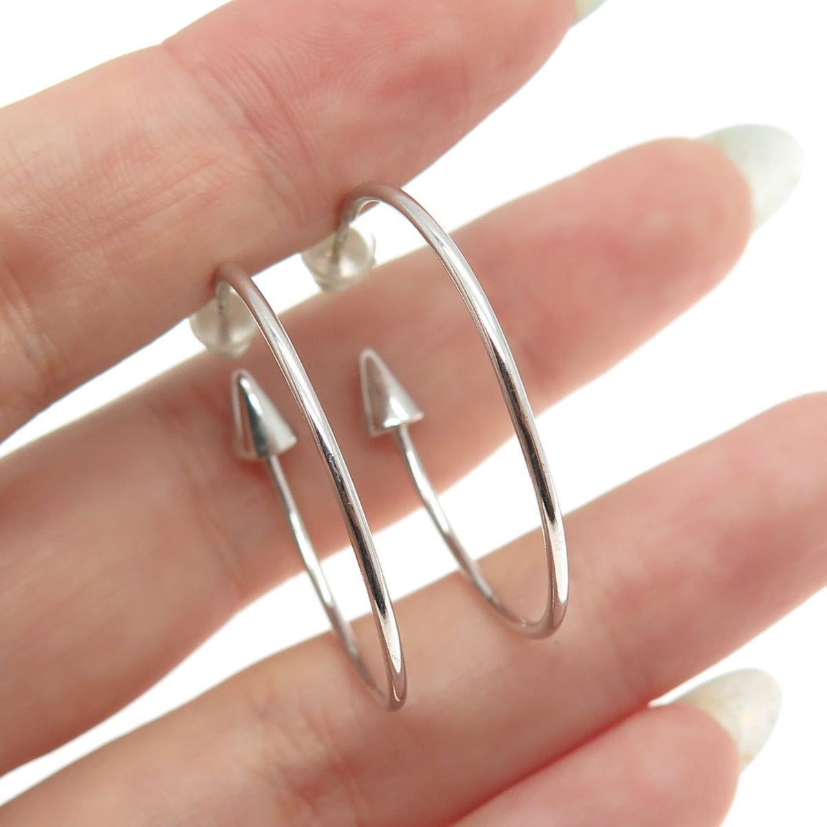 925 Sterling Silver Arrow Hoop Earrings