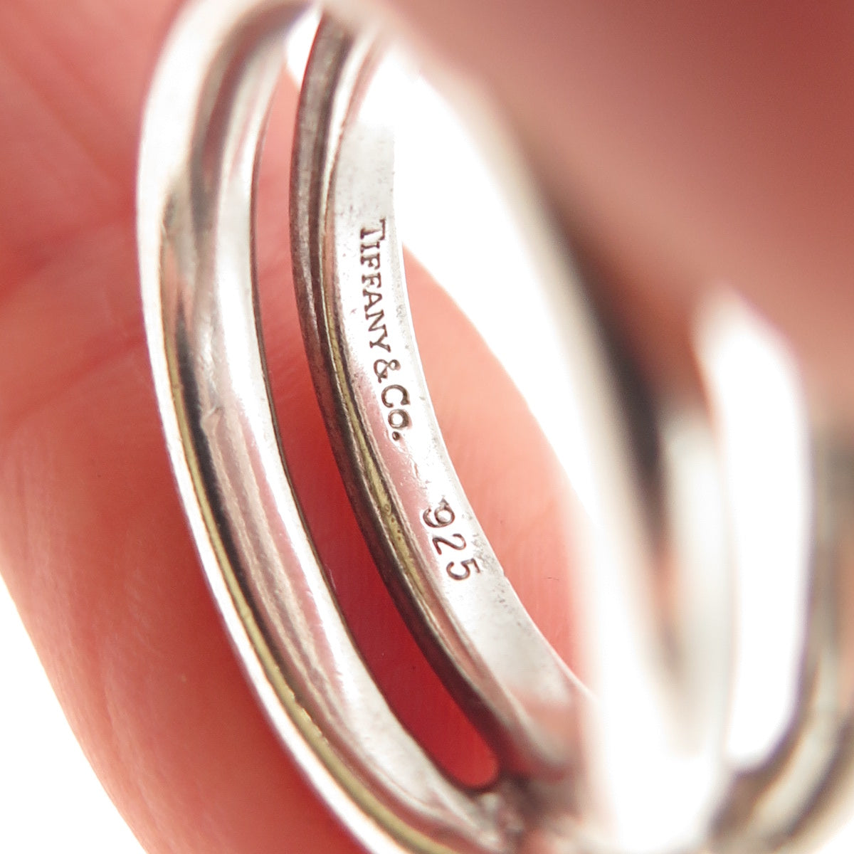 Tiffany & Co. 925 Sterling Silver Vintage Crisscross Ring Size 6.5