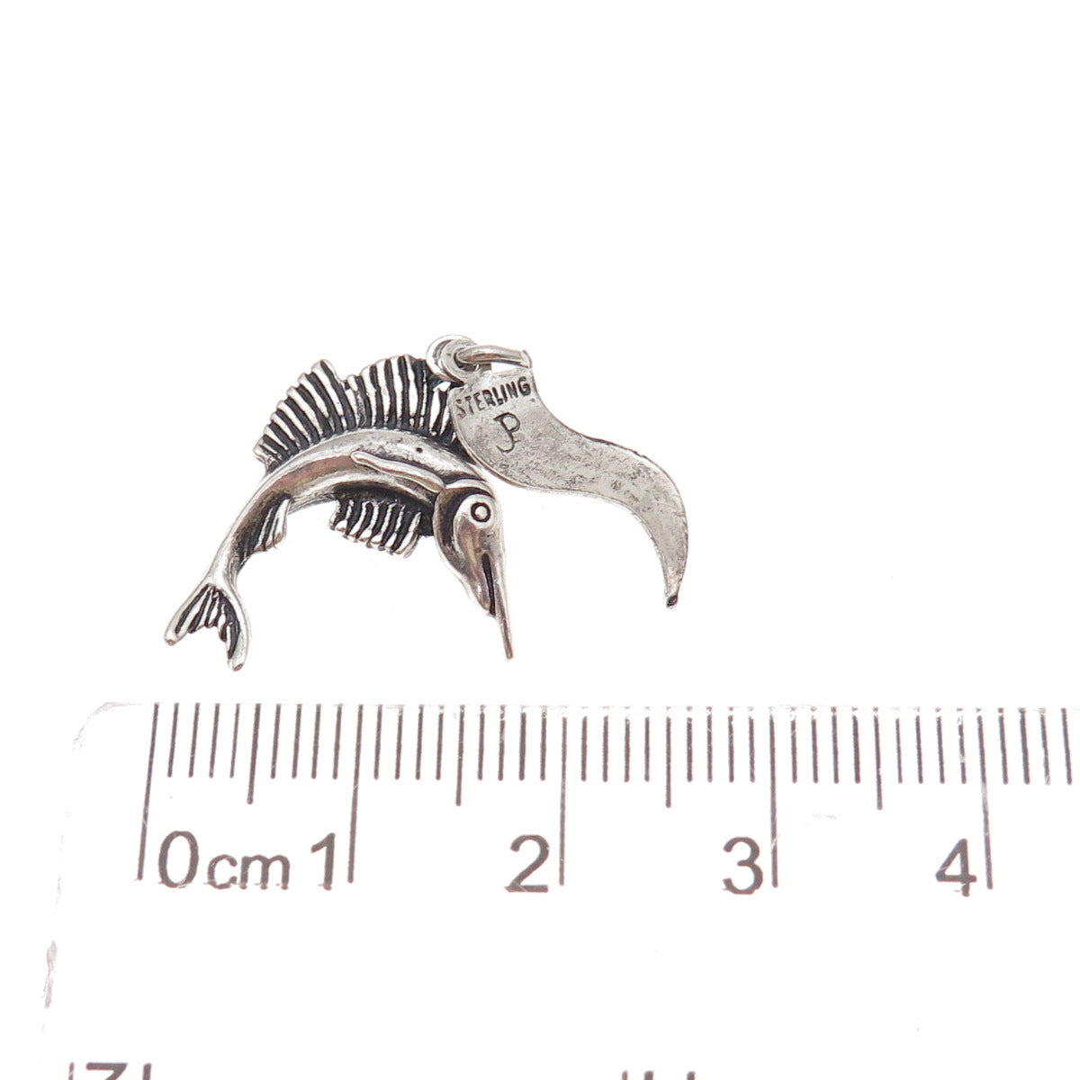 Pacific Jewelry 925 Sterling Silver Vintage Swordfish Oxidized Charm Pendant