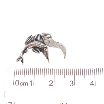 Pacific Jewelry 925 Sterling Silver Vintage Swordfish Oxidized Charm Pendant