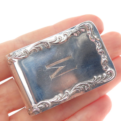 S. KIRK & SON Sterling Silver Antique Engraved Monogram Napkin Clip Holder #27