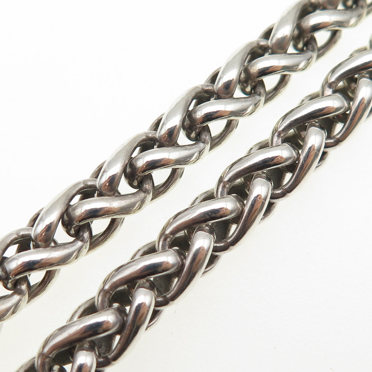 925 Sterling Silver Vintage Spiga Chain Necklace 16"