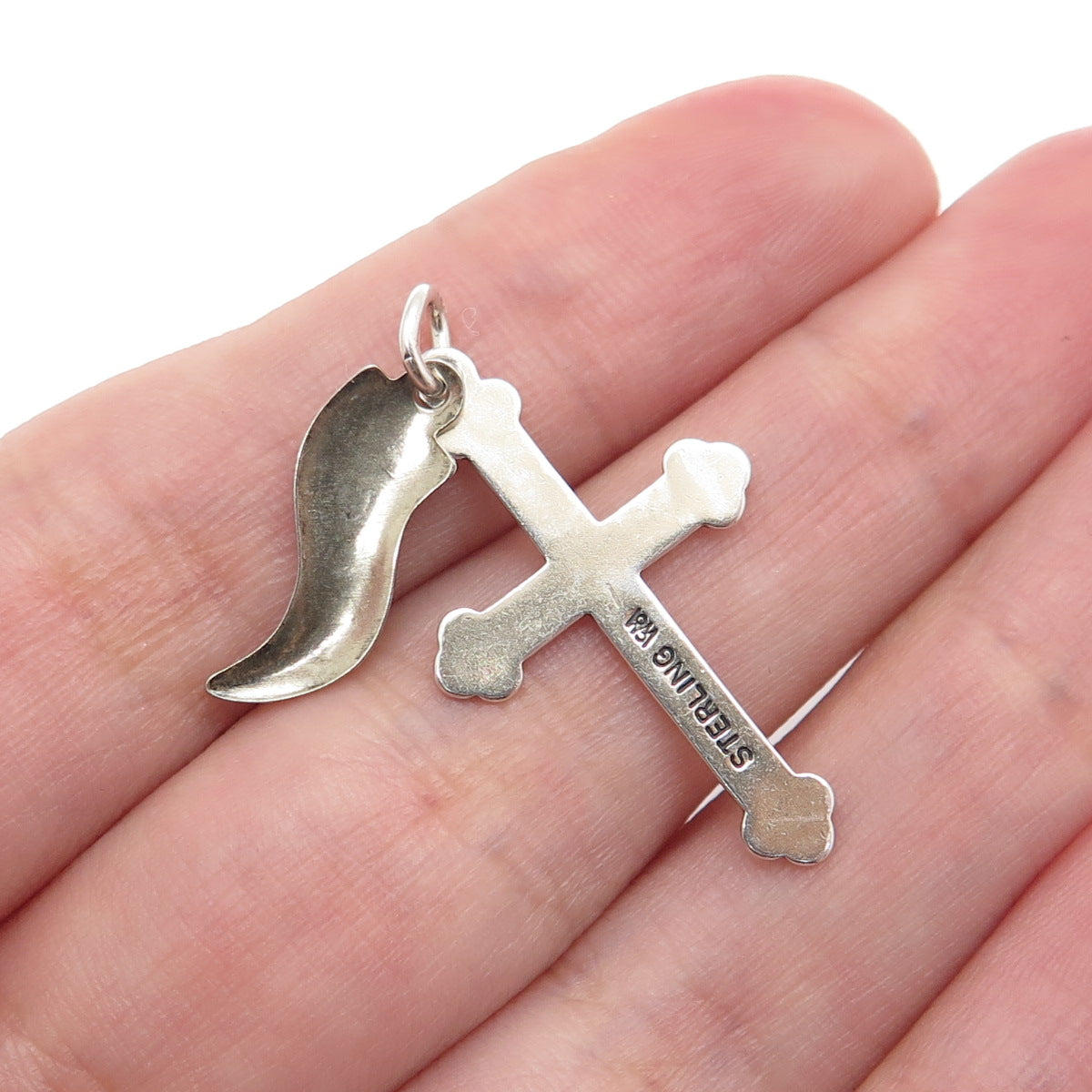 WHEELER MFG CO. Old Pawn 925 Sterling Silver Vintage Texas Cross Charm Pendant