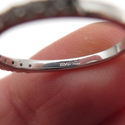 925 Sterling Silver Real Round-Cut White Topaz Engagement Ring Size 6.5