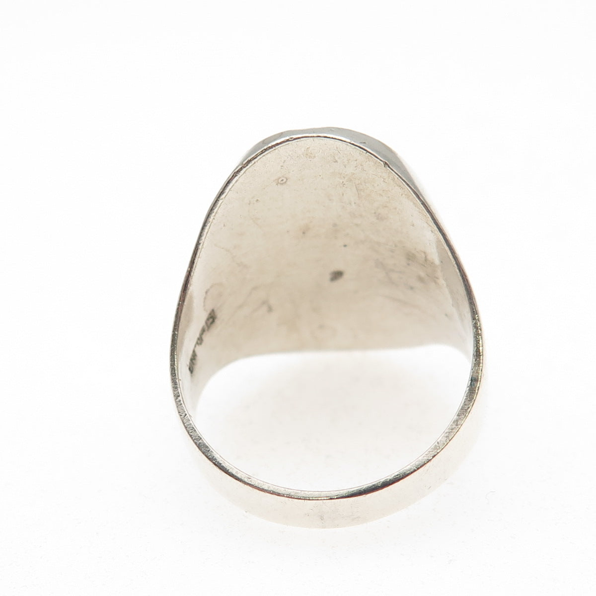 Old Pawn Sterling Silver Vintage Southwestern Turquoise Inlay Tribal Ring Size 8