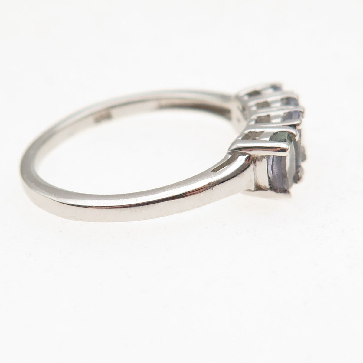 Chuck Clemency 925 Sterling Silver Real Oval-Cut Tanzanite Ring Size 7.25