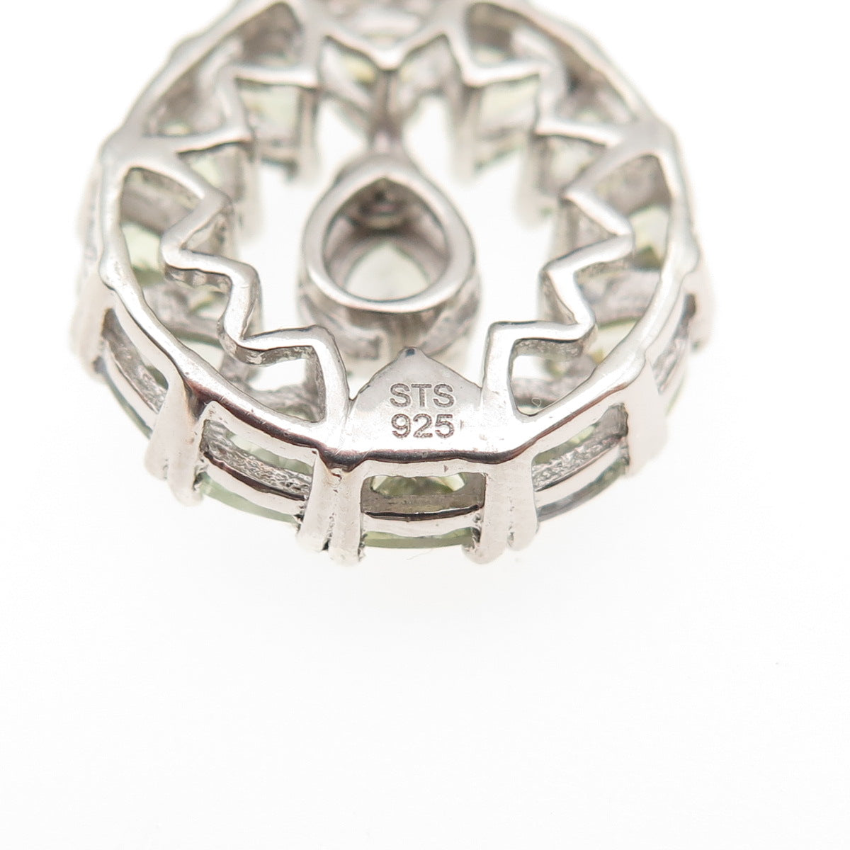 Chuck Clemency Sterling Silver 2-Tone Real Green Amethyst & Peridot Necklace 20"
