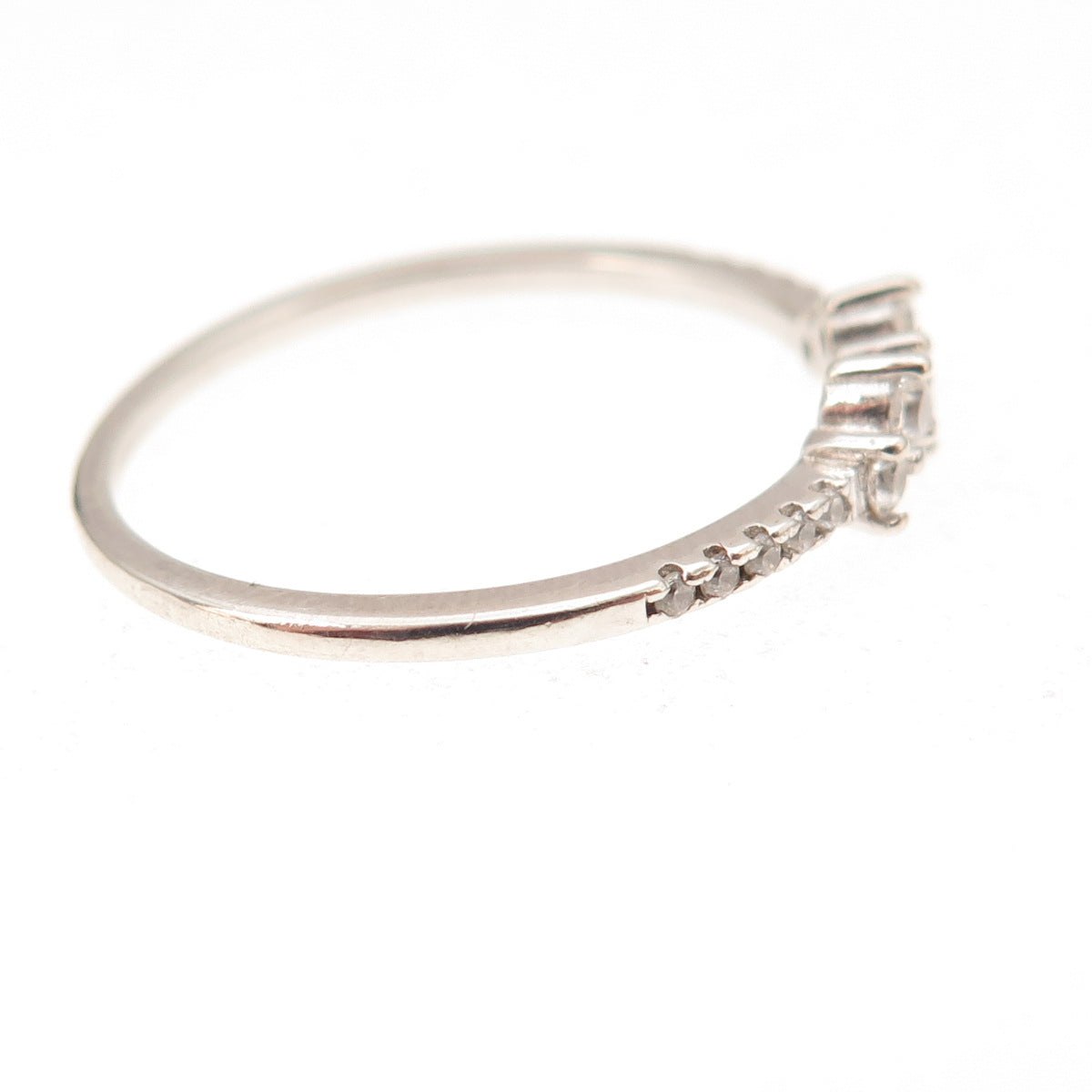 925 Sterling Silver Round-Cut C Z Stackable Ring Size 9