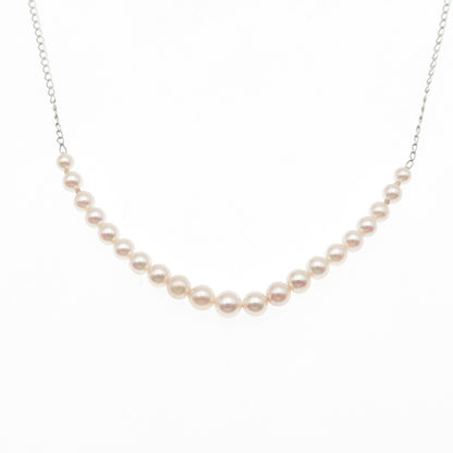 925 Sterling Silver Vintage Real Pearl Curb Chain Necklace 18"