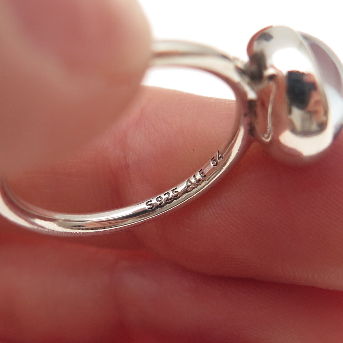 Pandora 925 Sterling Silver Aqua Blue Crystal Poetic Droplet Ring Size 7