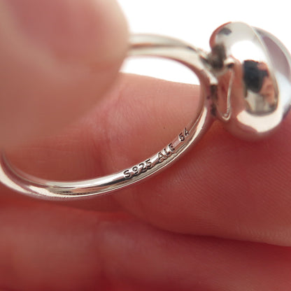 Pandora 925 Sterling Silver Aqua Blue Crystal Poetic Droplet Ring Size 7