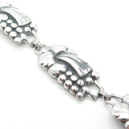 925 Sterling Silver Vintage Fancy Link Bracelet 7"