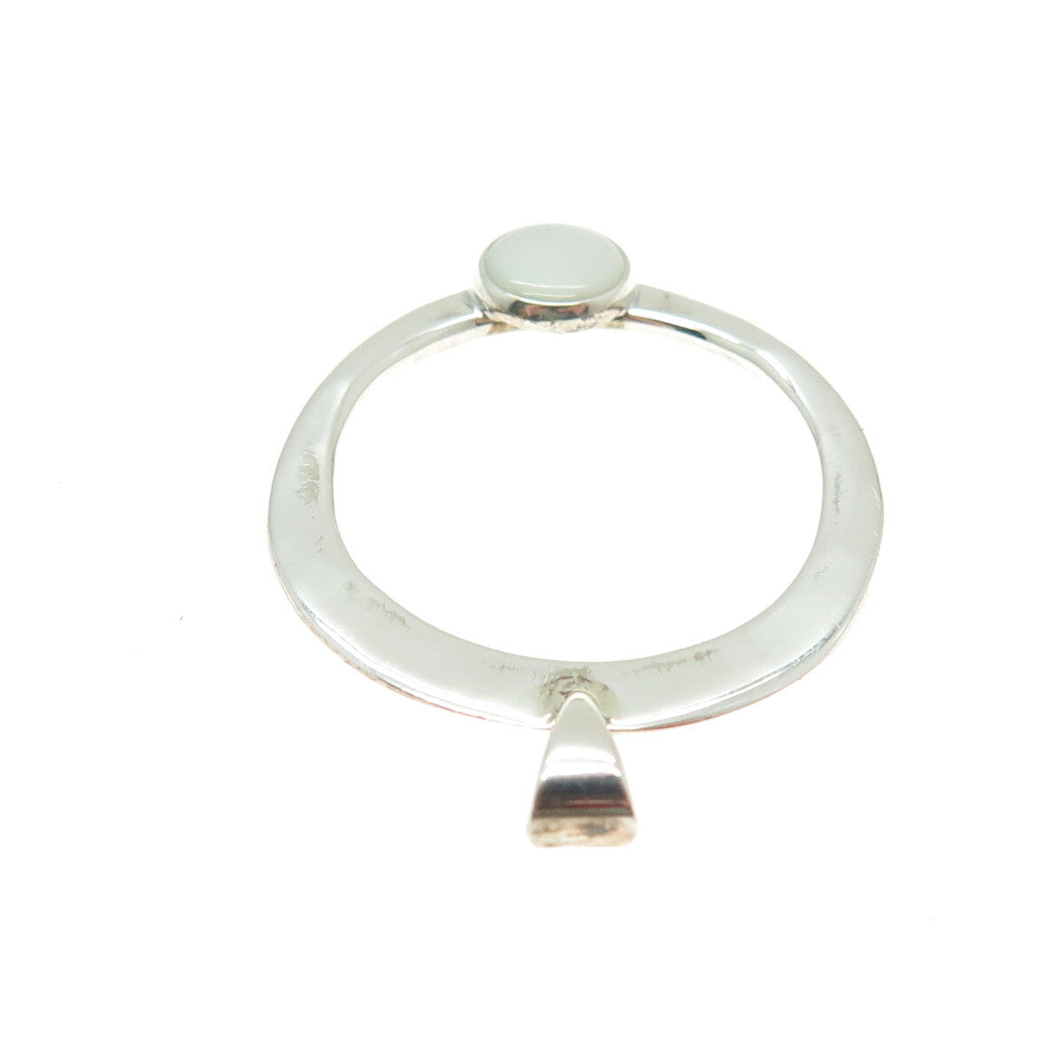 TIMOTHY SHEA 925 Sterling Silver Vintage Mother-of-Pearl Door Knocker Pendant