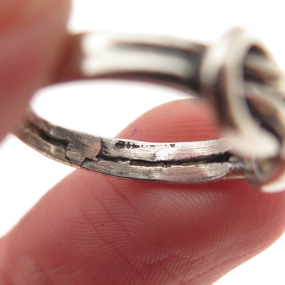 925 Sterling Silver Vintage Mariner Love Knot Oxidized Ring Size 5.25