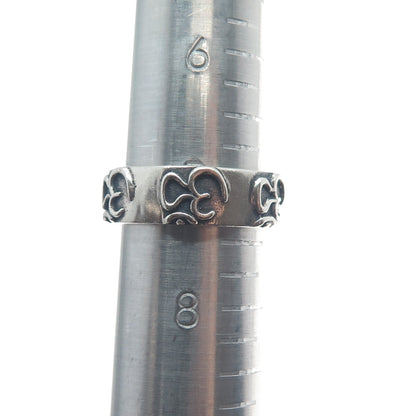 925 Sterling Silver Vintage Om Mantra Band Ring Size 7.5