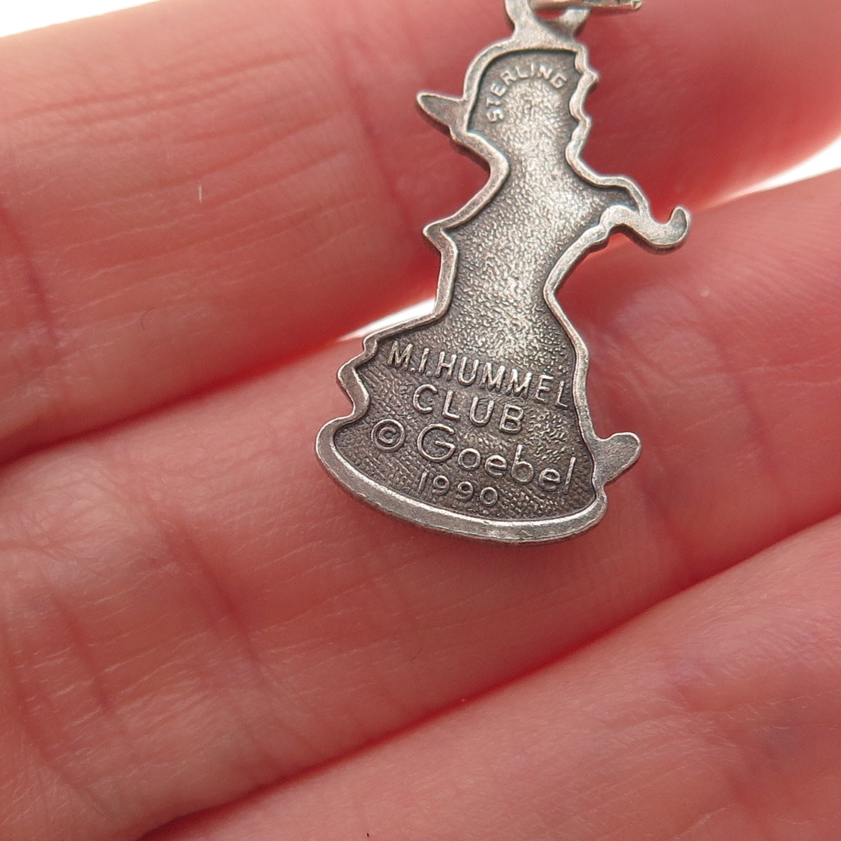 Goebel 925 Sterling Silver Vintage 1990 Merry Wanderer M.I. Hummel Mini Pendant