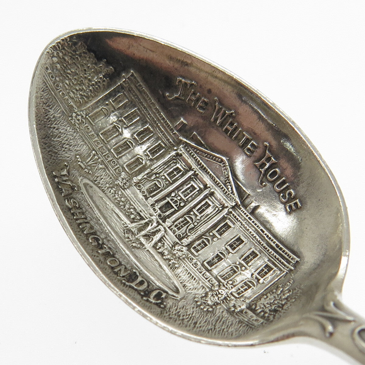 MECHANICS 925 Sterling Silver Antique White House Washington DC Coffee Spoon
