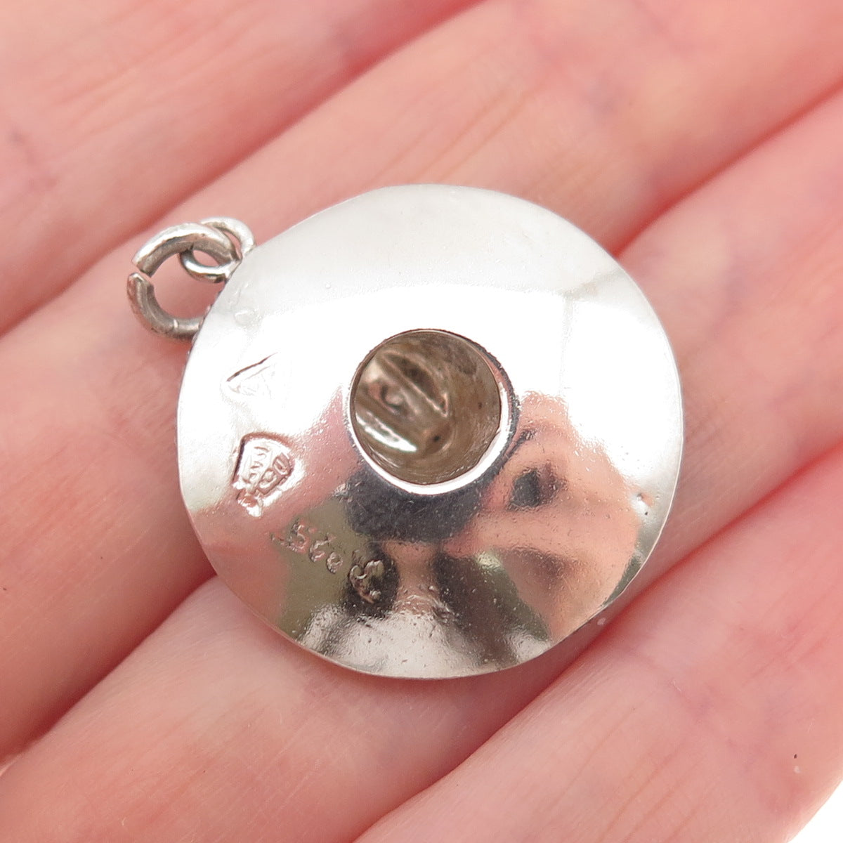 925 Sterling Silver Vintage Mexico Sombrero Hat Oxidized 3D Charm Pendant