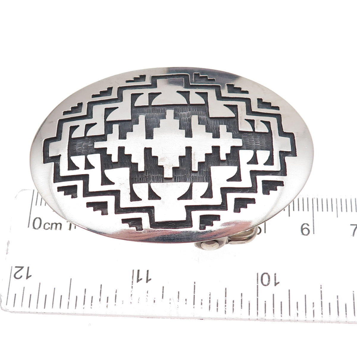 Manuel Hoyungowa Old Pawn 925 Sterling Silver Vintage Tribal Belt Buckle