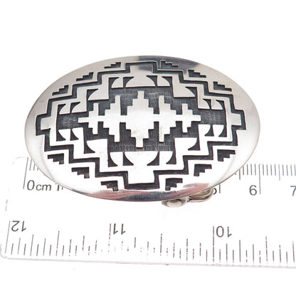 Manuel Hoyungowa Old Pawn 925 Sterling Silver Vintage Tribal Belt Buckle