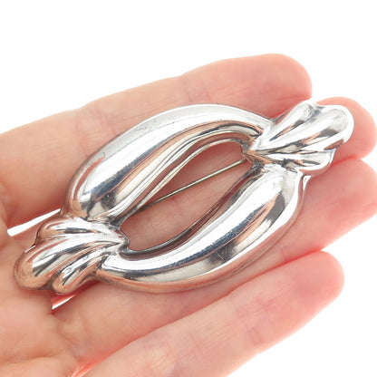 925 Sterling Silver Vintage Modernist Pin Brooch