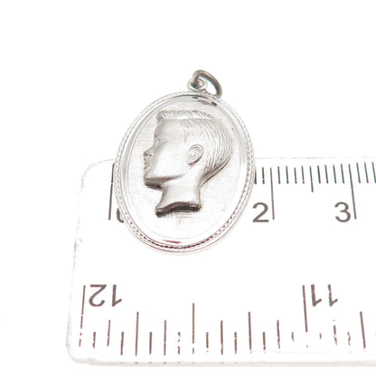 Franklin Mint 925 Sterling Silver Vintage Boy Profile Charm Pendant