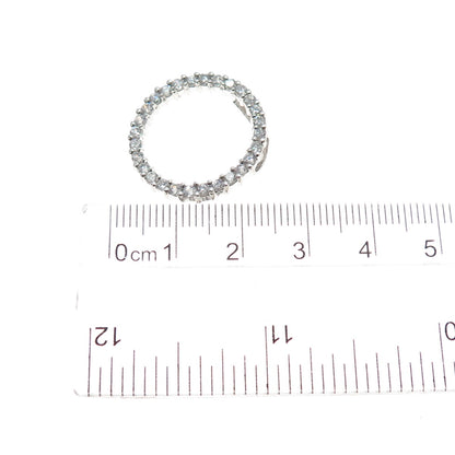 925 Sterling Silver Round-Cut C Z Circle of Life Mini Slide Charm Pendant